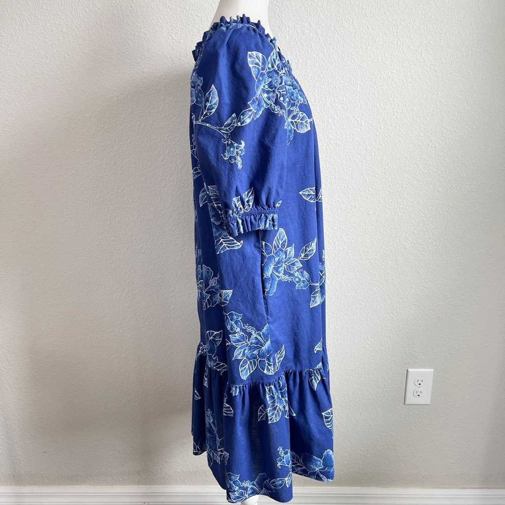 Hilo Hattie Dress Women's M Vintage Blue Floral H… - image 11