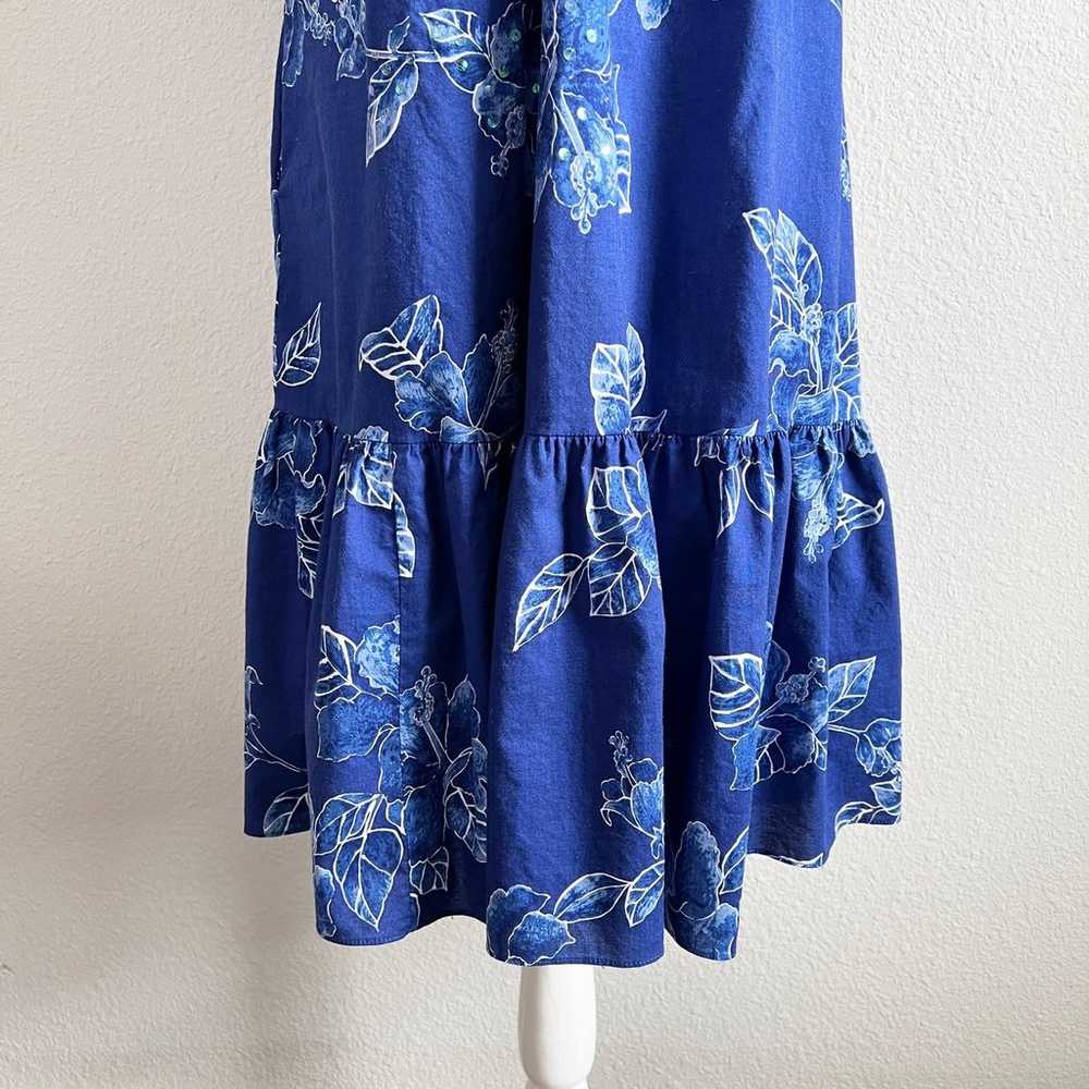 Hilo Hattie Dress Women's M Vintage Blue Floral H… - image 3