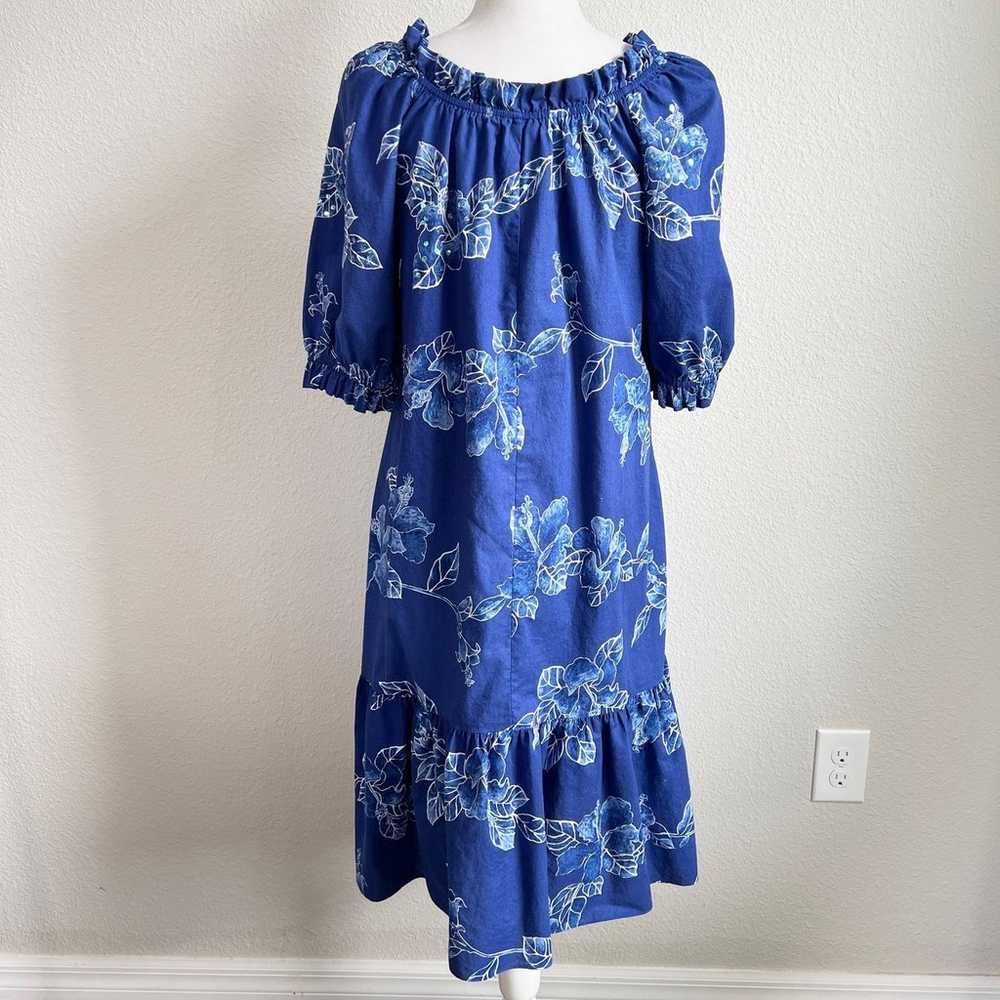 Hilo Hattie Dress Women's M Vintage Blue Floral H… - image 7