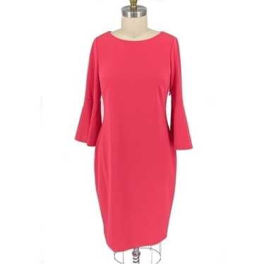 Calvin Klein Bell Sleeve Dress Pink 12 preppy Bus… - image 1