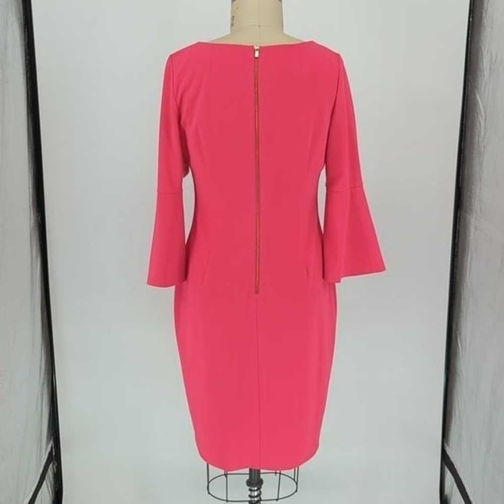 Calvin Klein Bell Sleeve Dress Pink 12 preppy Bus… - image 2