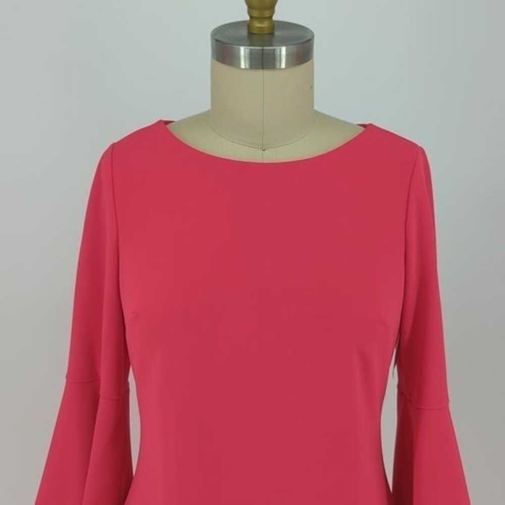 Calvin Klein Bell Sleeve Dress Pink 12 preppy Bus… - image 3