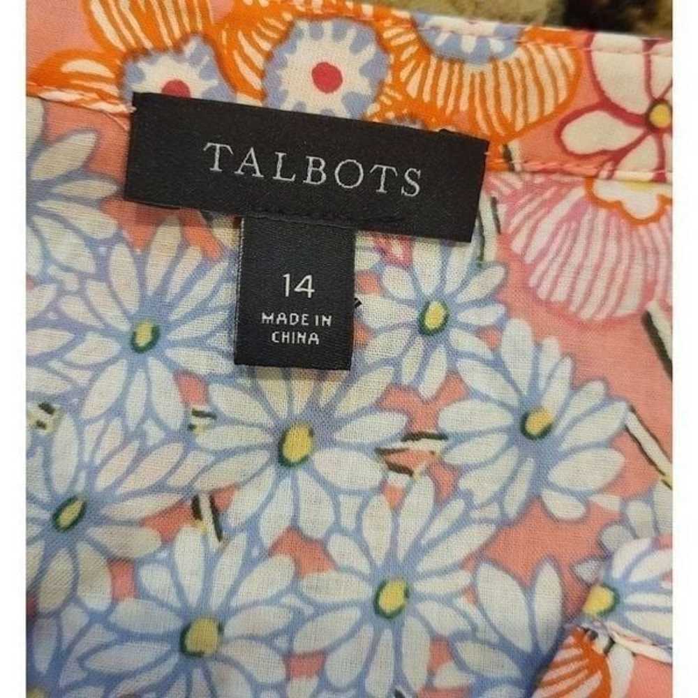 Talbots Shirt Dress Women's 14 Pink Retro Floral … - image 4