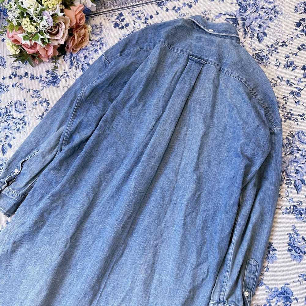 Jimflex Logo Embroidered Denim Shirt Long Dress I… - image 9