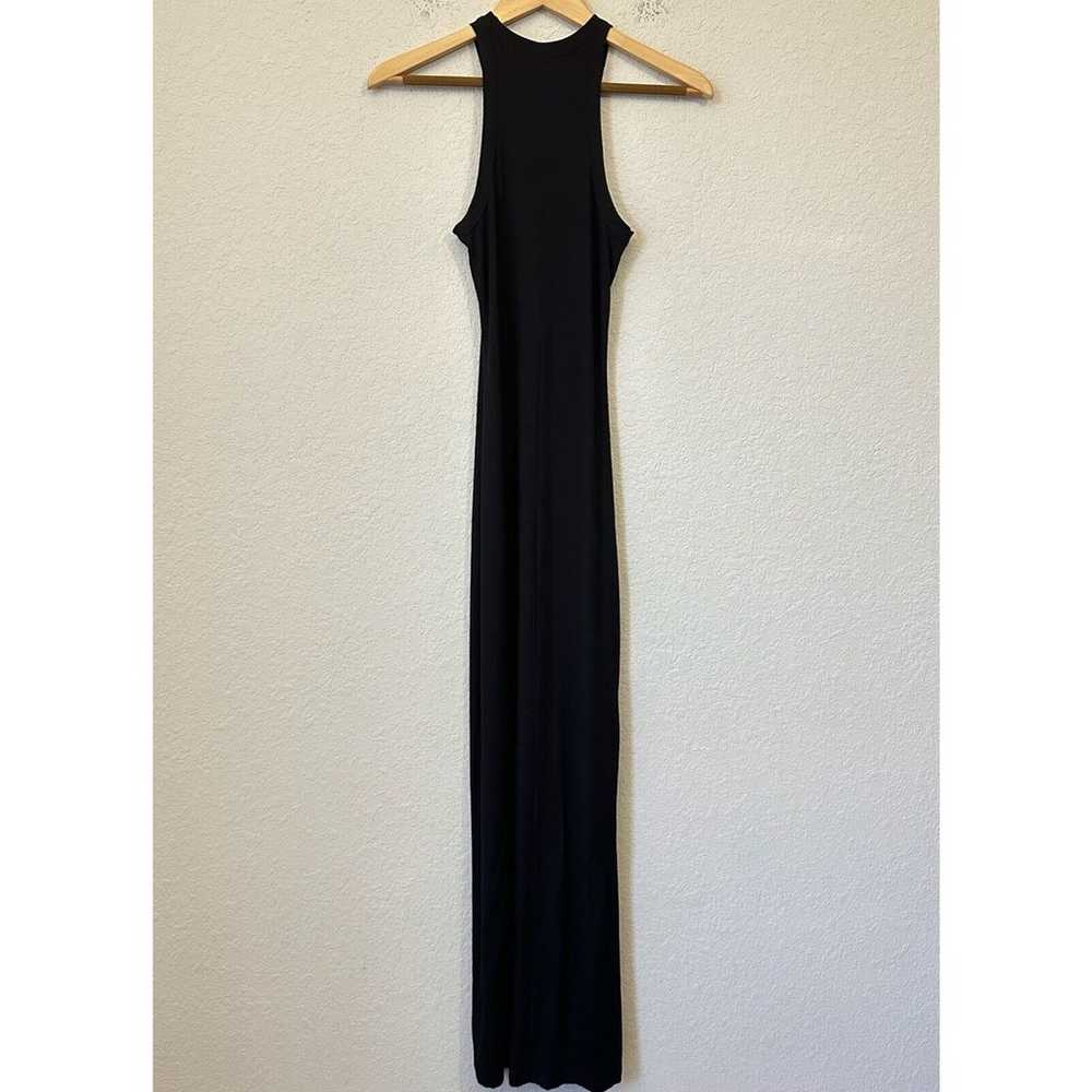 SKIMS Maxi Tank Dress Onyx Black Ribbed Knit Stre… - image 4