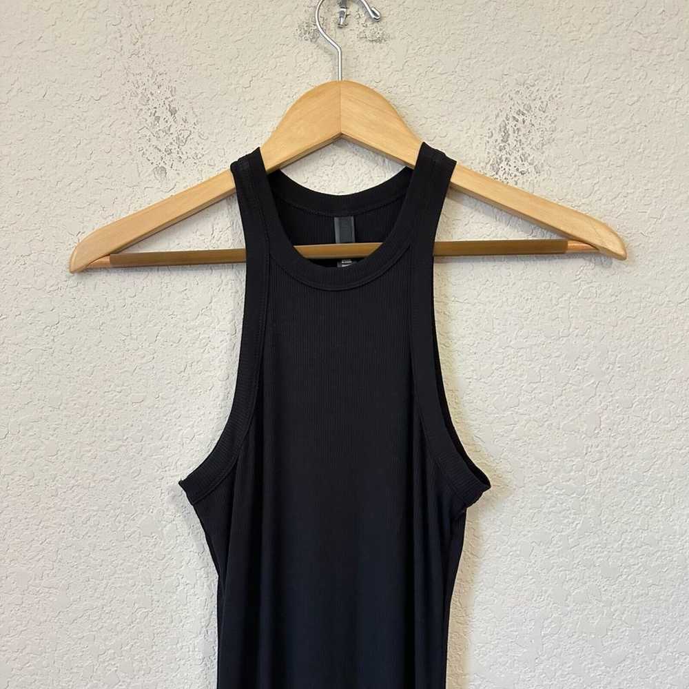 SKIMS Maxi Tank Dress Onyx Black Ribbed Knit Stre… - image 5