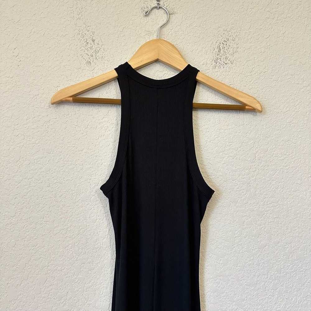 SKIMS Maxi Tank Dress Onyx Black Ribbed Knit Stre… - image 6