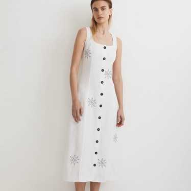 Madewell Button-Front Embroidered Midi Dress in 1… - image 1