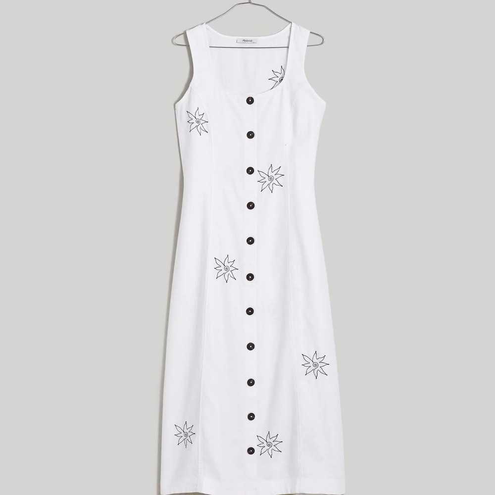 Madewell Button-Front Embroidered Midi Dress in 1… - image 2