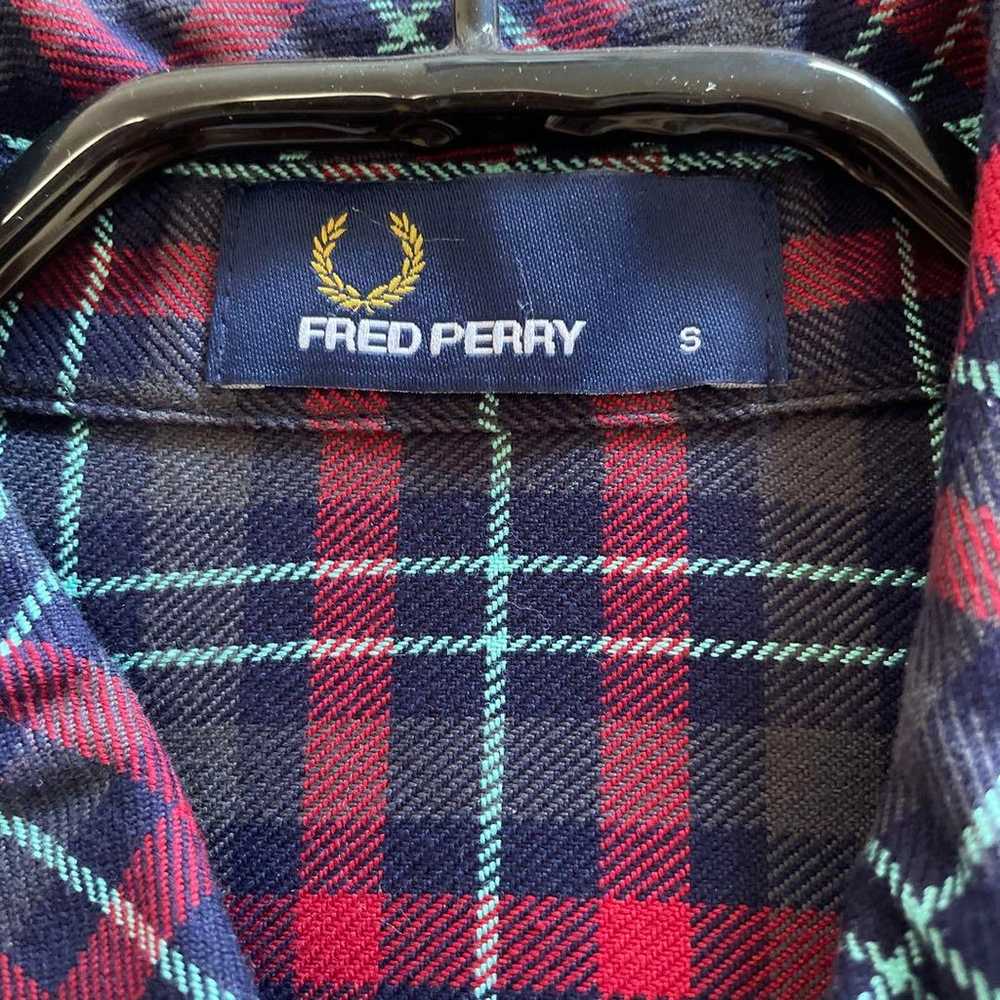 FRED PERRY Tartan Check Pattern Shirt Dress S - image 3