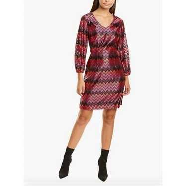 Trina Turk 4 Long Sleeve Texture Zig Zag Cocktail… - image 1