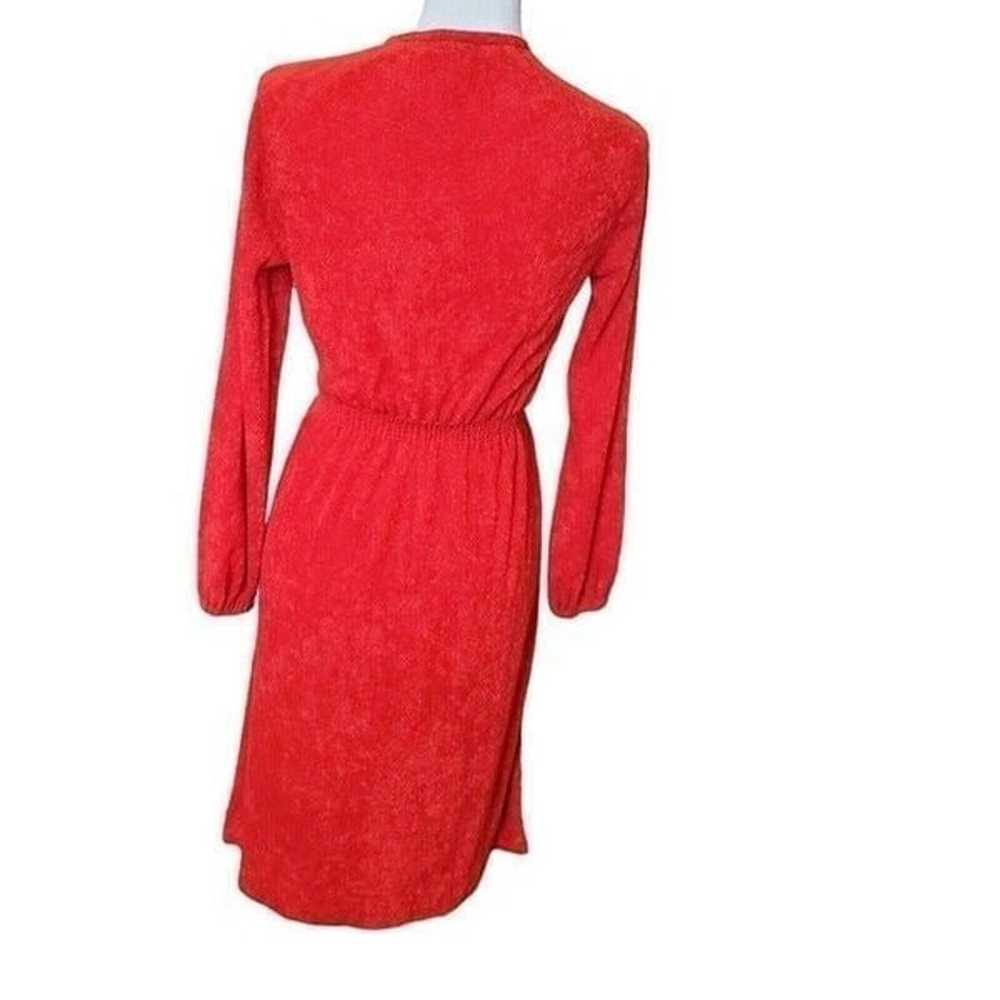 Vintage 70s 80s Red Terrycloth Pullover Casual Dr… - image 3