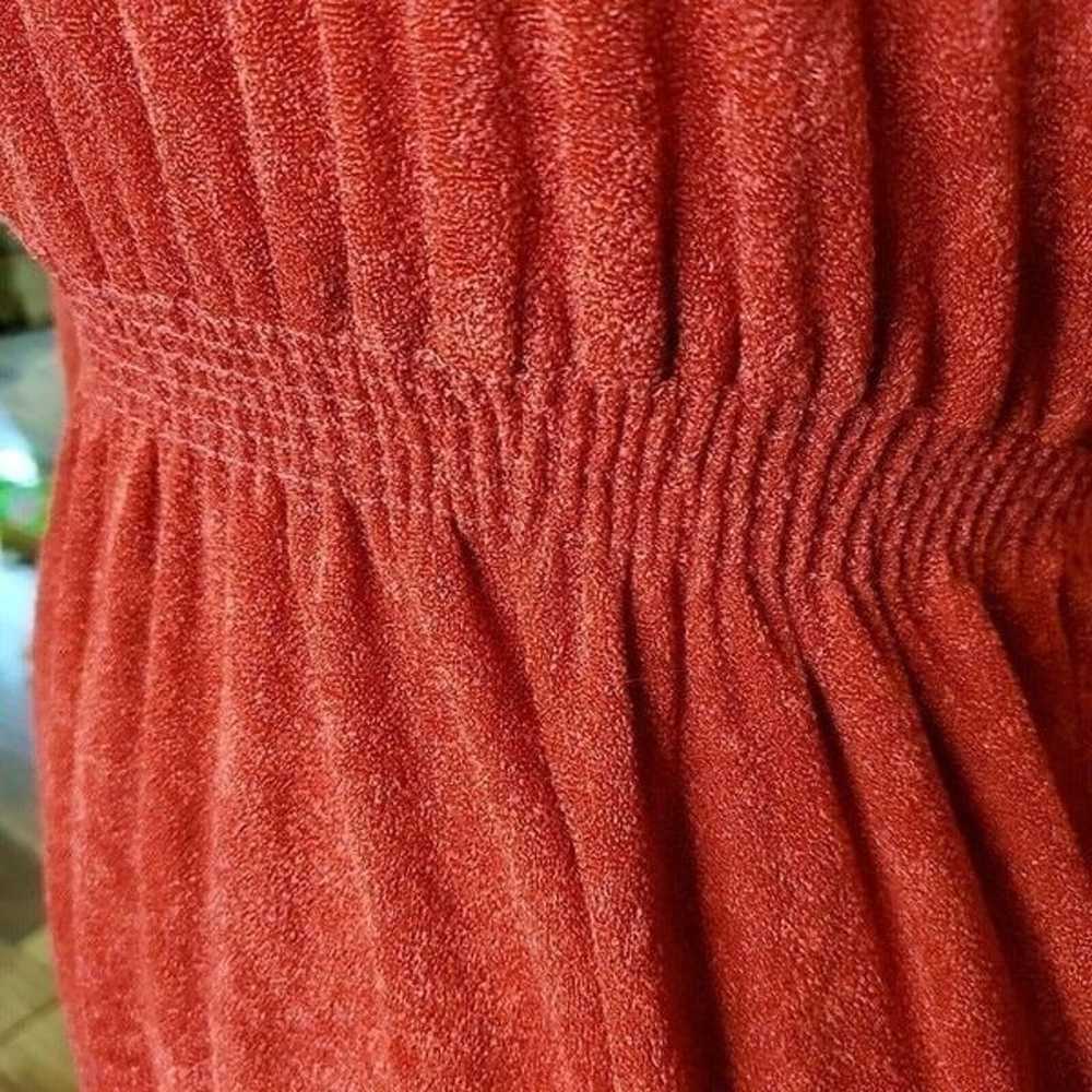 Vintage 70s 80s Red Terrycloth Pullover Casual Dr… - image 5