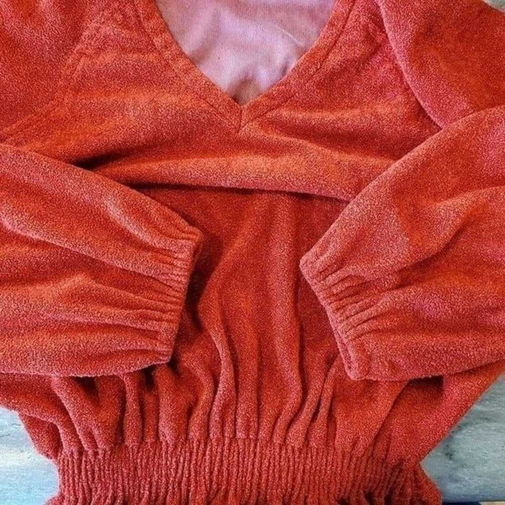 Vintage 70s 80s Red Terrycloth Pullover Casual Dr… - image 6