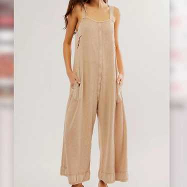 Free People Women's Cream and Tan Jumpsuit