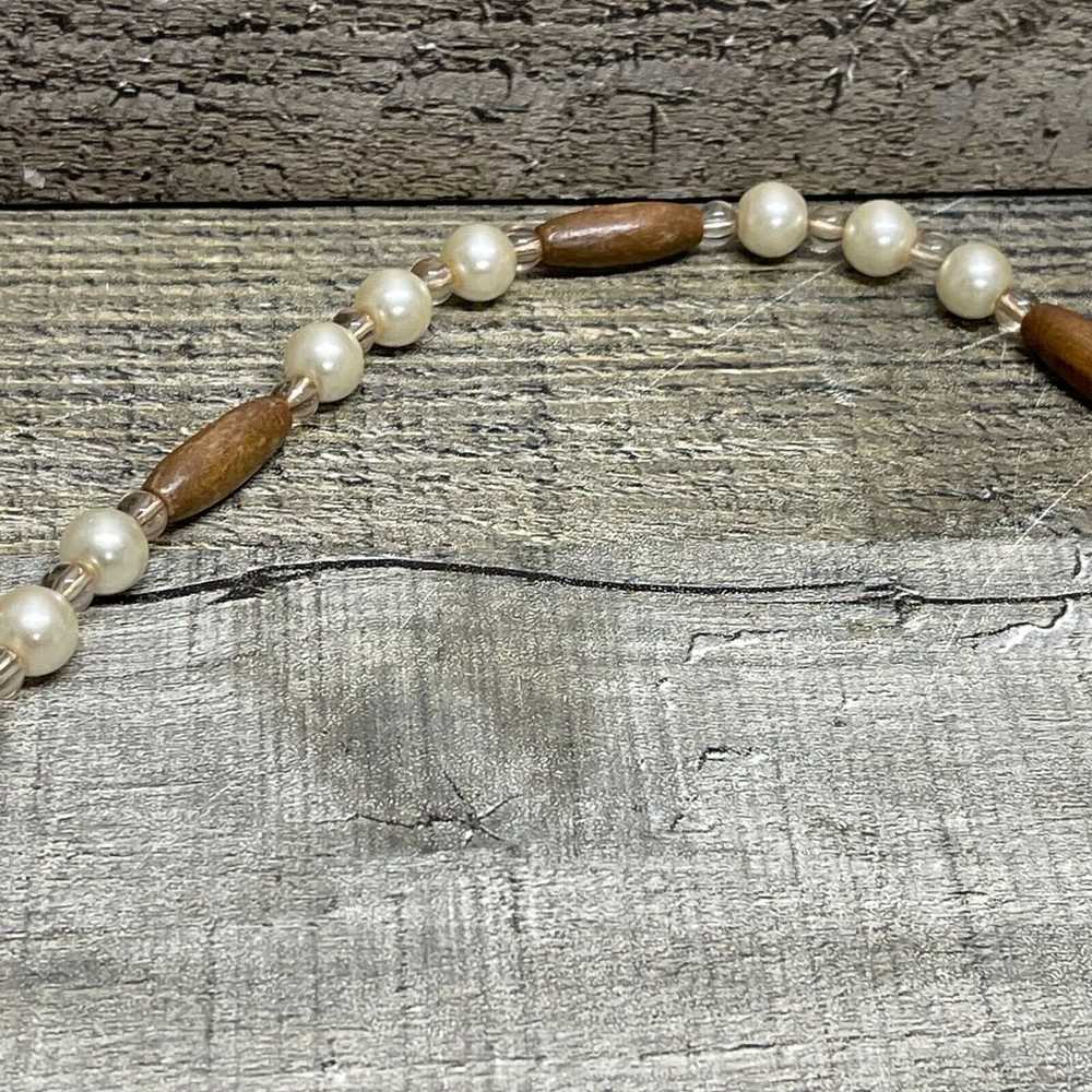 Vintage Pearl Style Beaded Necklace Jewelry Faux - image 4