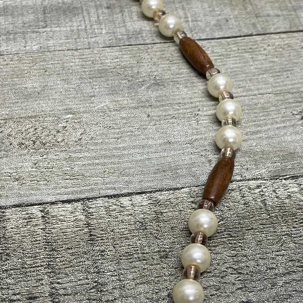 Vintage Pearl Style Beaded Necklace Jewelry Faux - image 5