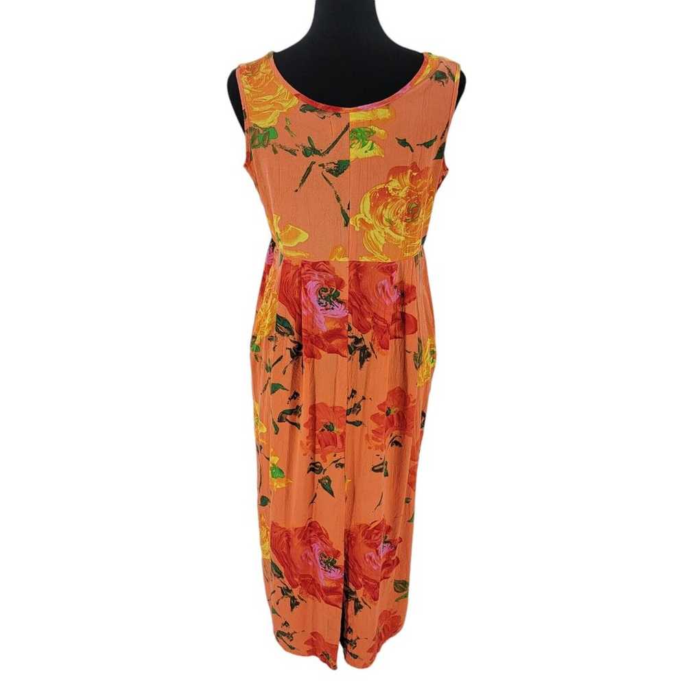 Jams World Dress Womens Medium Orange Floral Trop… - image 2