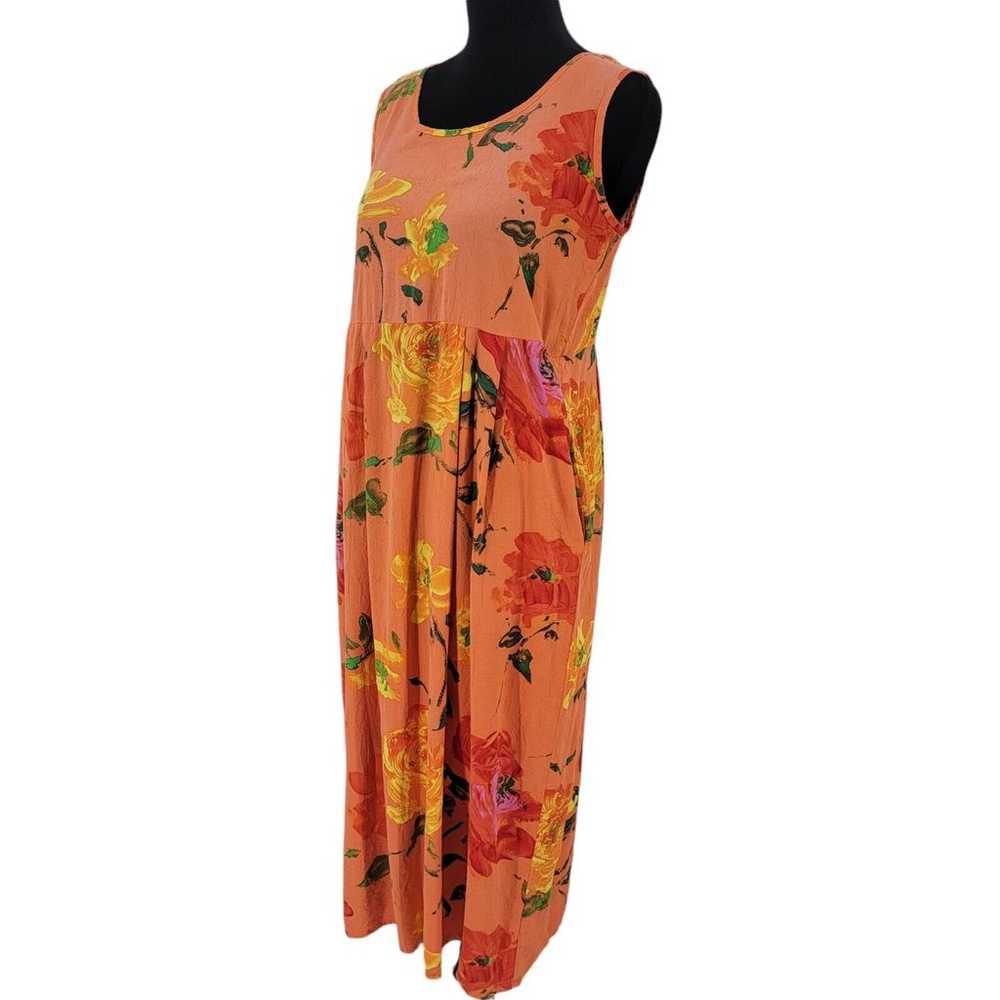 Jams World Dress Womens Medium Orange Floral Trop… - image 3