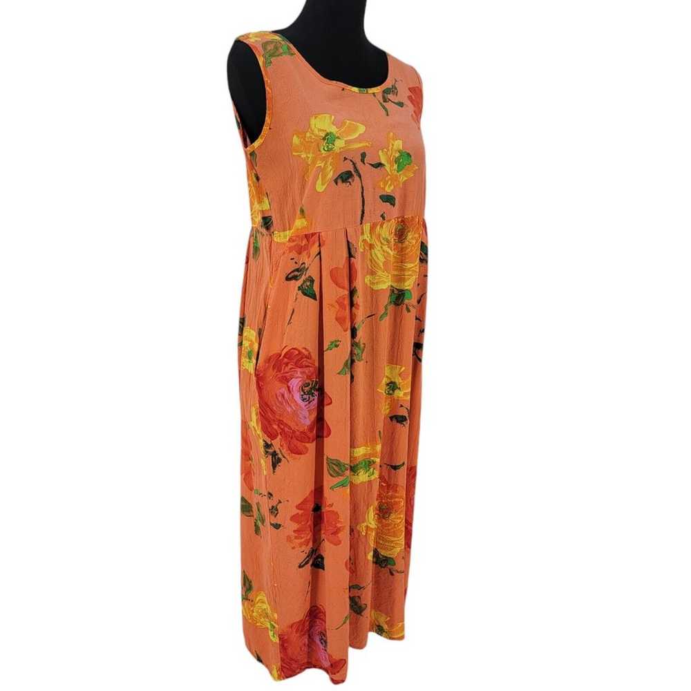 Jams World Dress Womens Medium Orange Floral Trop… - image 4