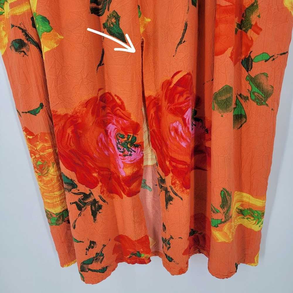 Jams World Dress Womens Medium Orange Floral Trop… - image 7