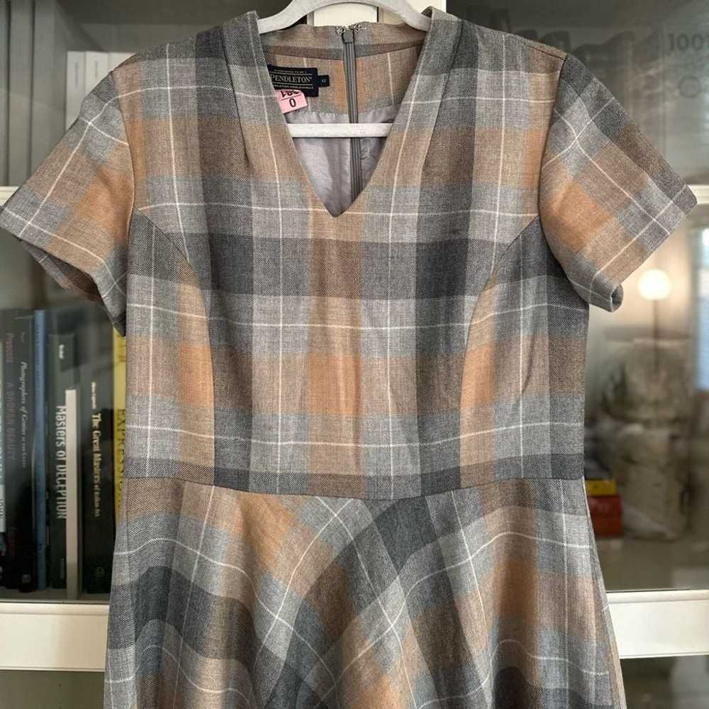 Pendleton 100% WOOL Plaid Audrey Dress Size 12 Ta… - image 3