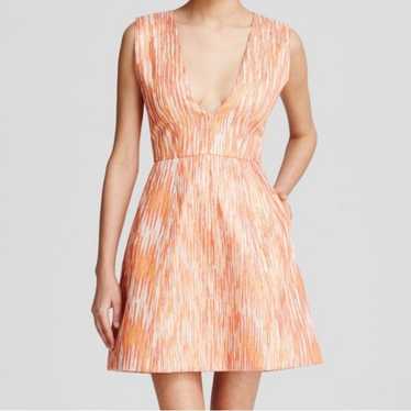 Alice + Olivia Shimmer Deep V-Neck Midi Dress