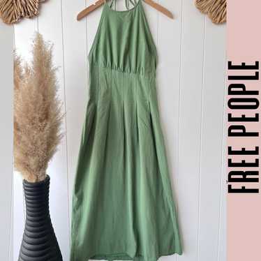 Free People midi dress Small cotton halter boho