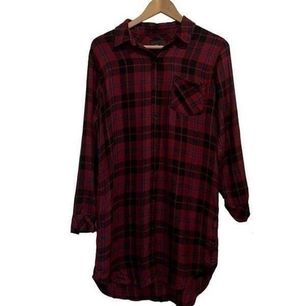 Rails Bianca Shirt Dress in Wine Navy Black Size S - image 2