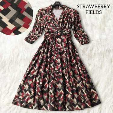 Strawberry Fields Wrap Dress Knee-Length All-Over 