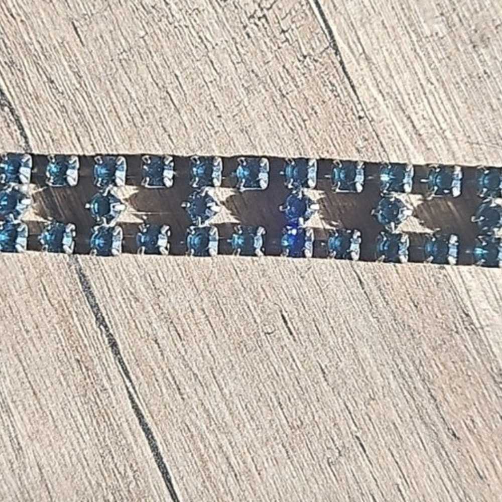 Robert Rose Blue "sapphire" Rhinestone Choker Nec… - image 4