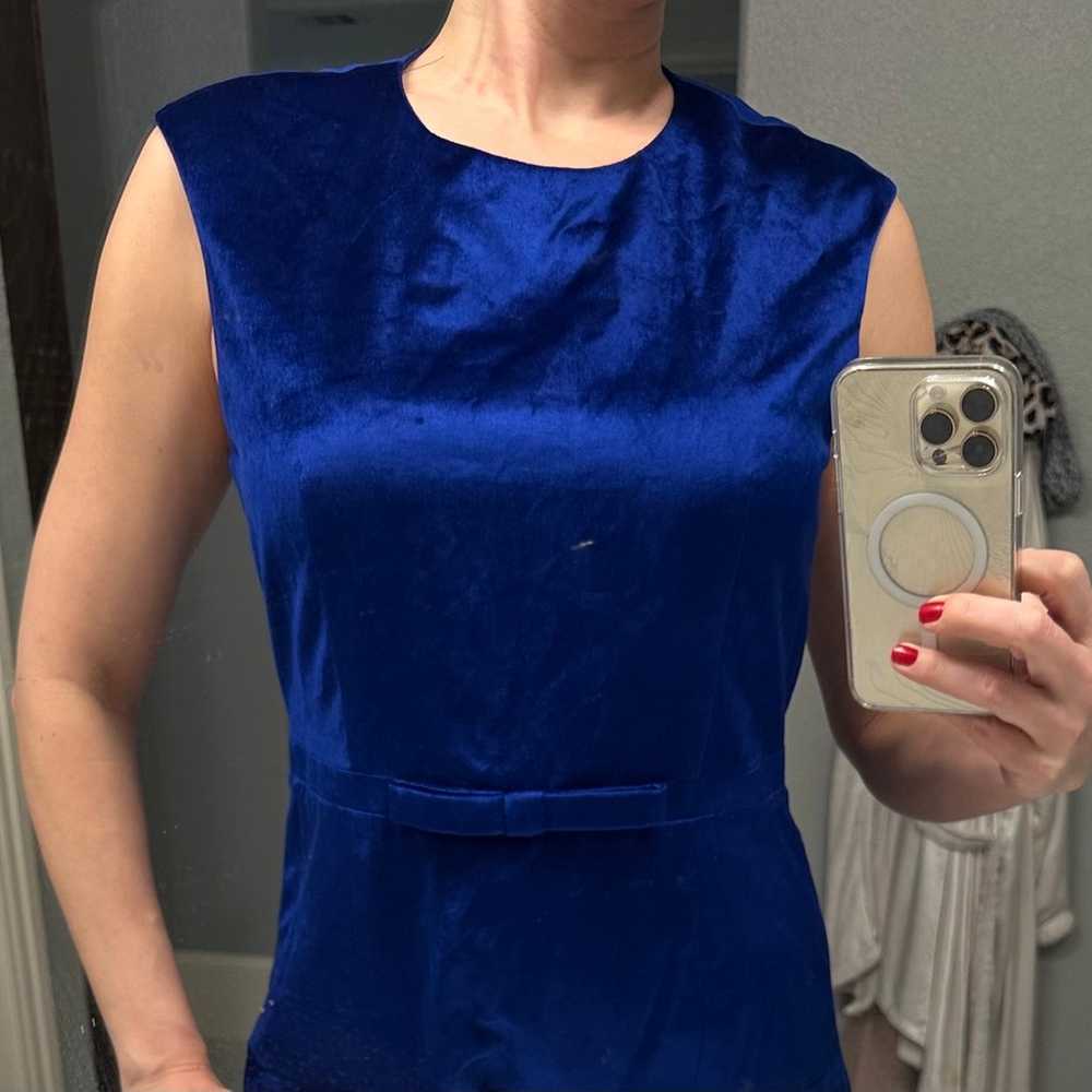 Ted Baker Maryann Blue Bow Velvet Dress - image 3