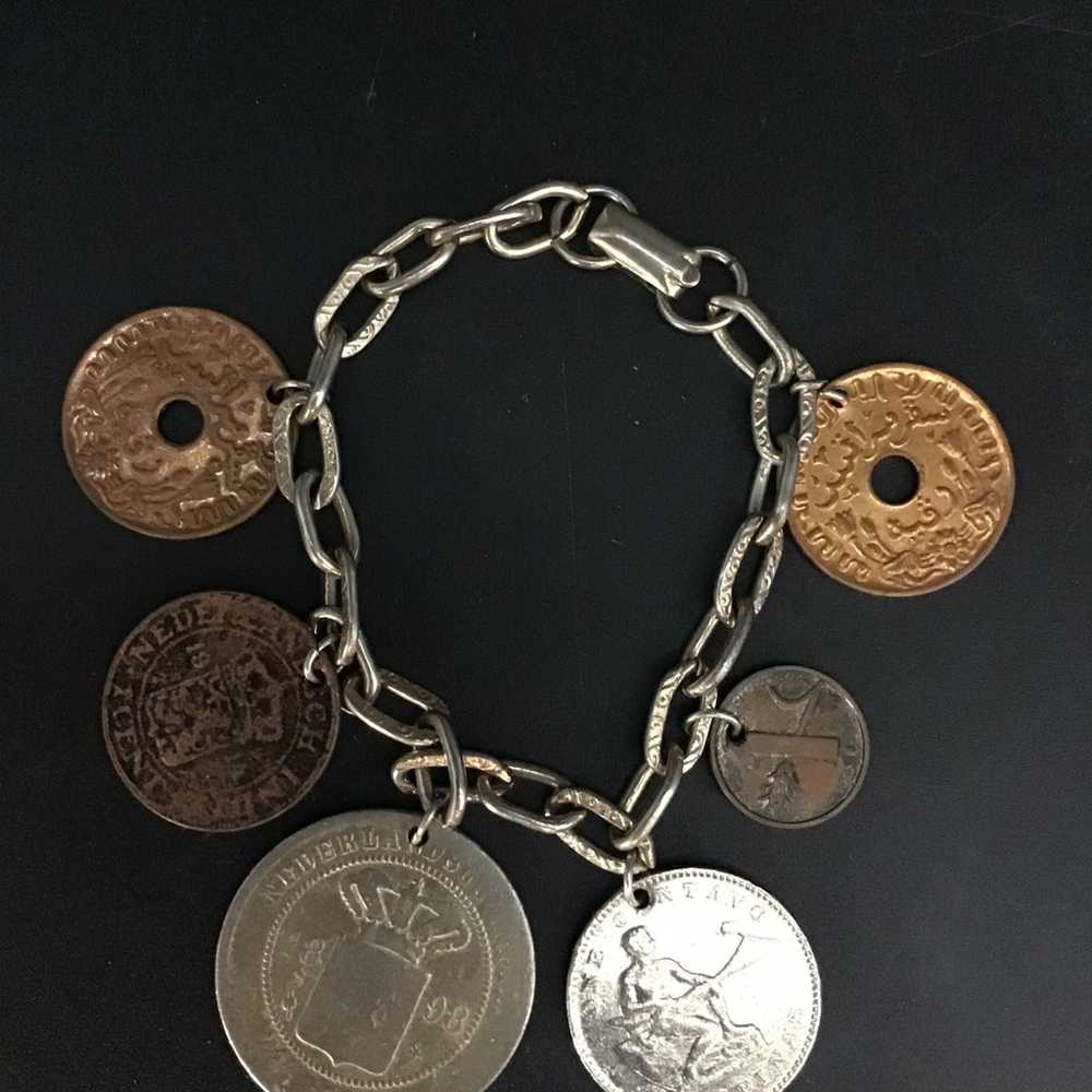 Vintage Coro Coin Charm Bracelet - image 1