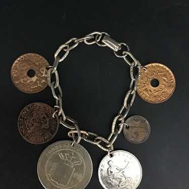 Vintage Coro Coin Charm Bracelet - image 1