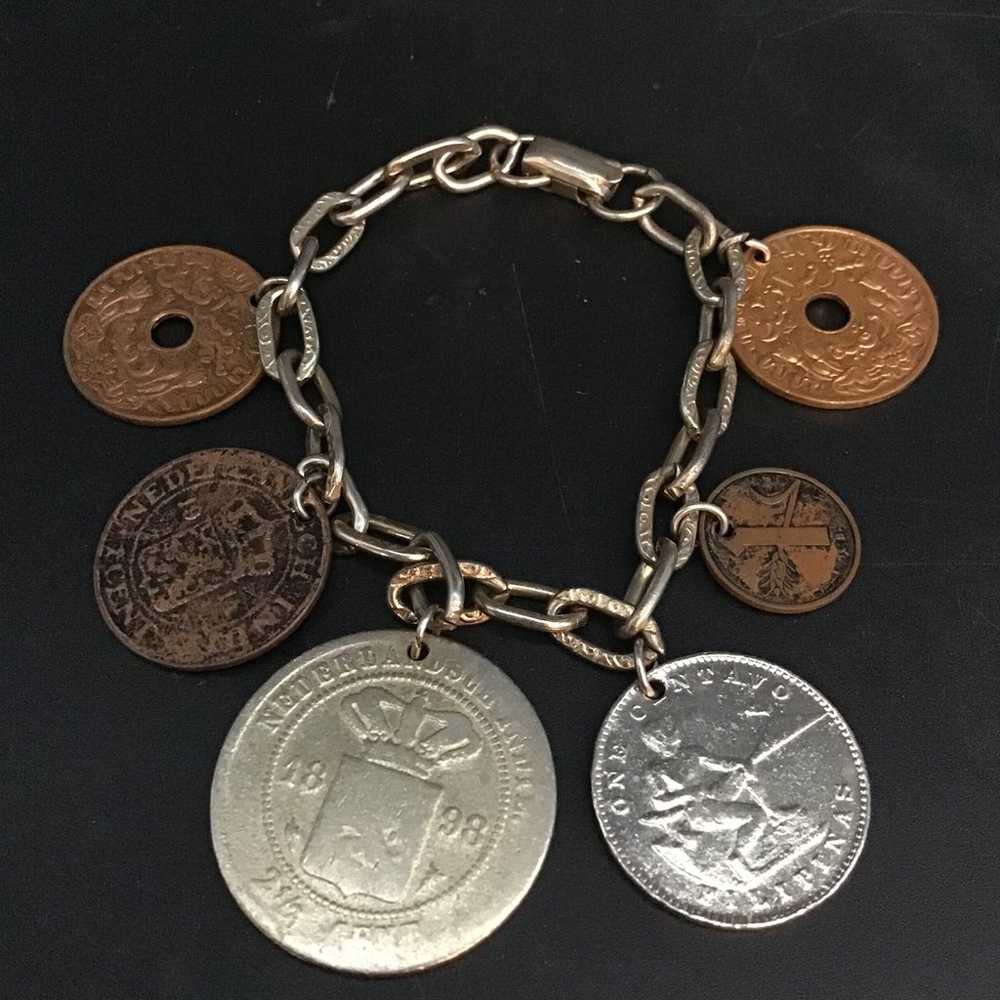 Vintage Coro Coin Charm Bracelet - image 2