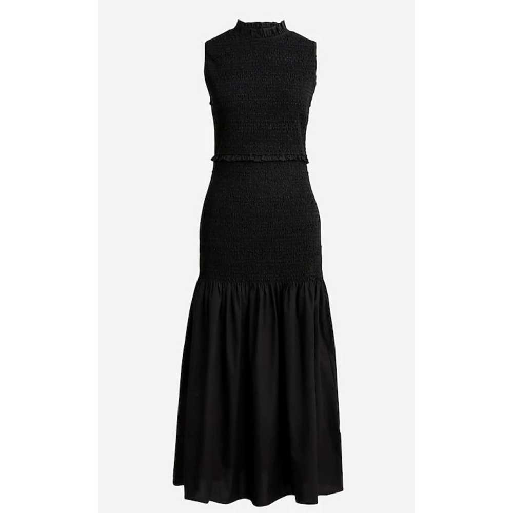 J. Crew Smocked Drop-Waist Midi Dress Cotton Popl… - image 12