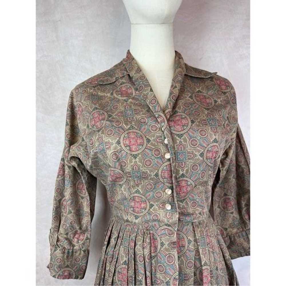 Vintage 1950s Paisley Shirtwaist Dress - image 3