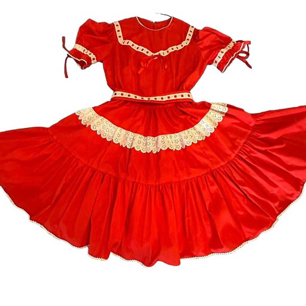 JERI BEE TIERED RUFFLE SQUARE DANCE DRESS Size 12… - image 1