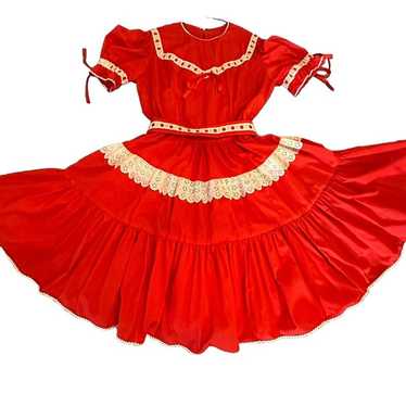 JERI BEE TIERED RUFFLE SQUARE DANCE DRESS Size 12… - image 1