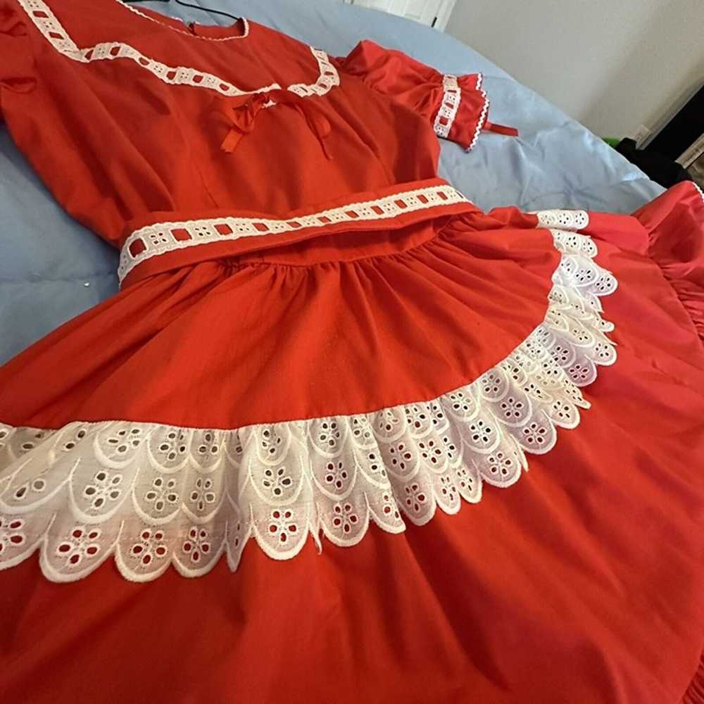 JERI BEE TIERED RUFFLE SQUARE DANCE DRESS Size 12… - image 3