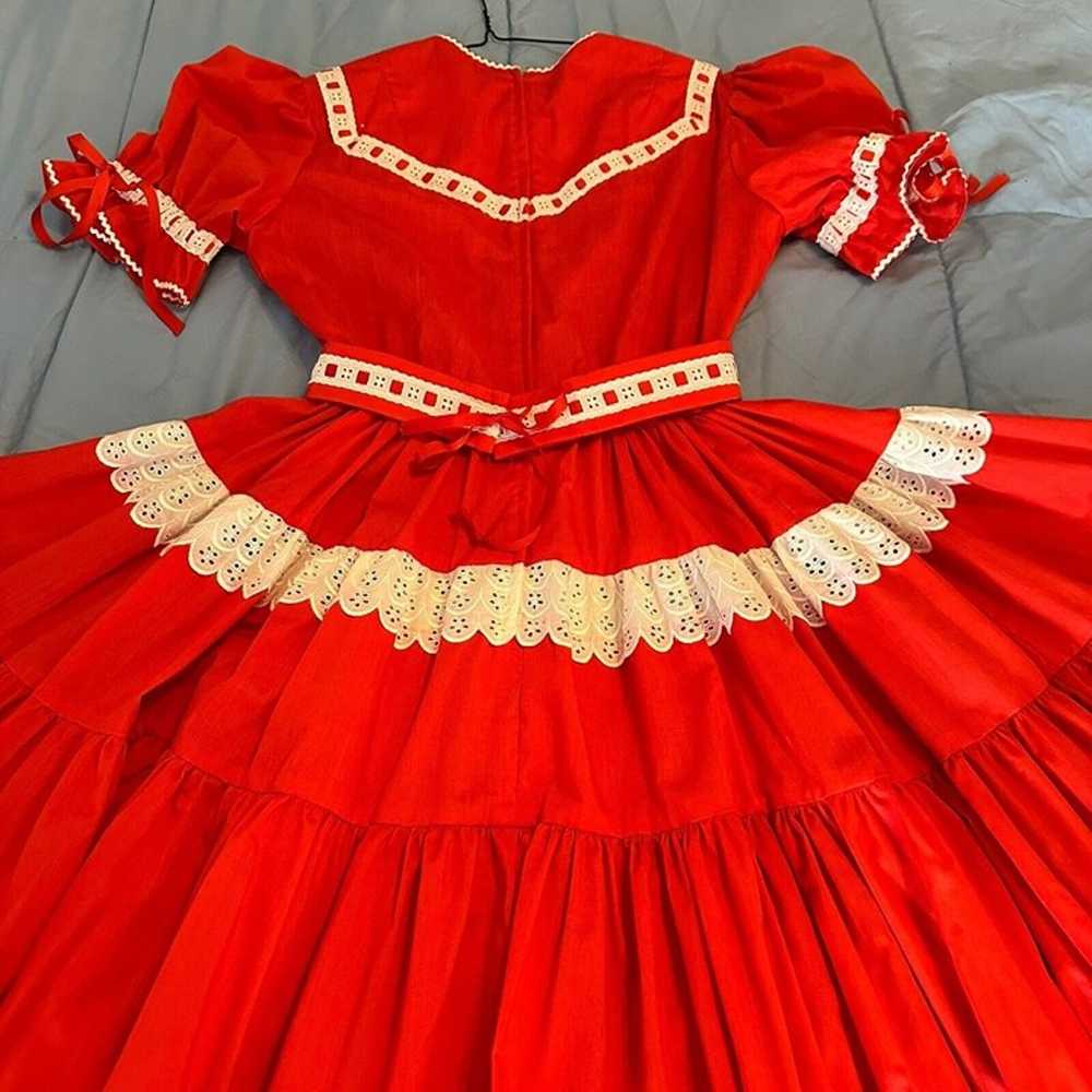 JERI BEE TIERED RUFFLE SQUARE DANCE DRESS Size 12… - image 5