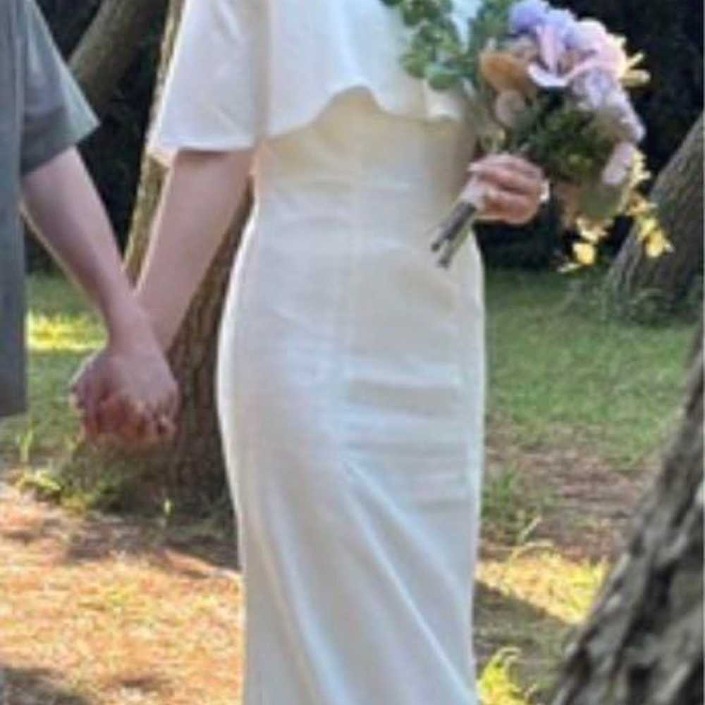 B'sweet Off-Shoulder White Wedding Dress - image 3