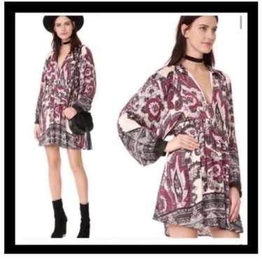 FREE PEOPLE BOHO SATIN MINI DRESS