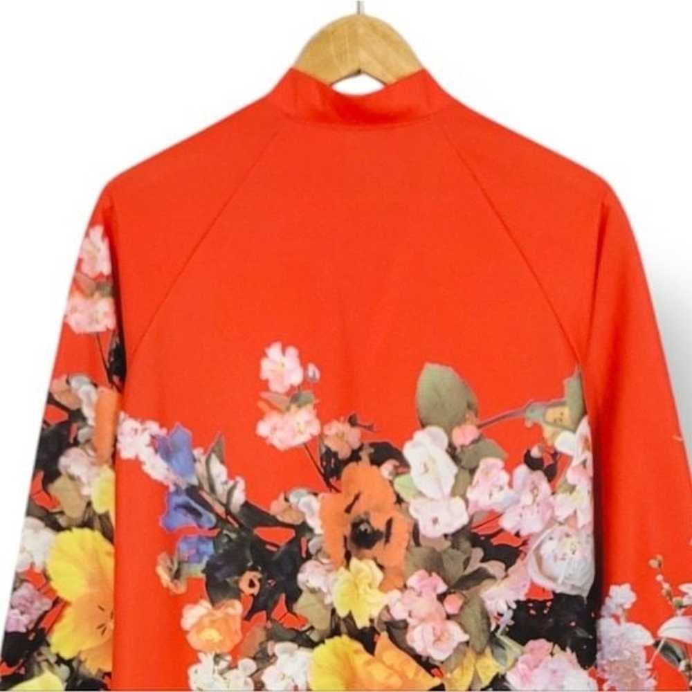 Vintage 60s Floral Front Zip Kaftan Kimono House … - image 5