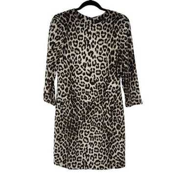 Rag & Bone Leopard Print Silk 3/4 Sleeve Silk Dre… - image 1