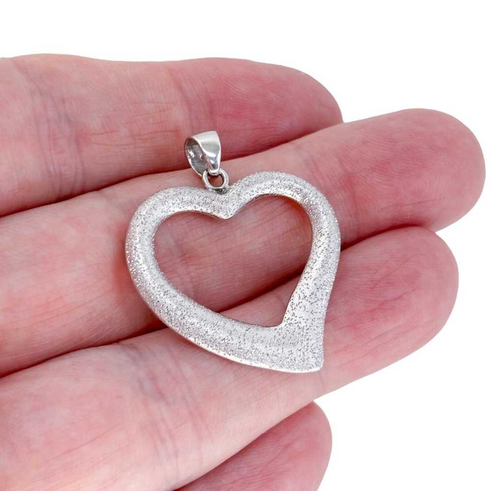 Vintage Peru Sterling Silver 925 Open Heart Textu… - image 1