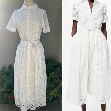 ZW Collection ZARA white dress eyelet lined pocke… - image 1