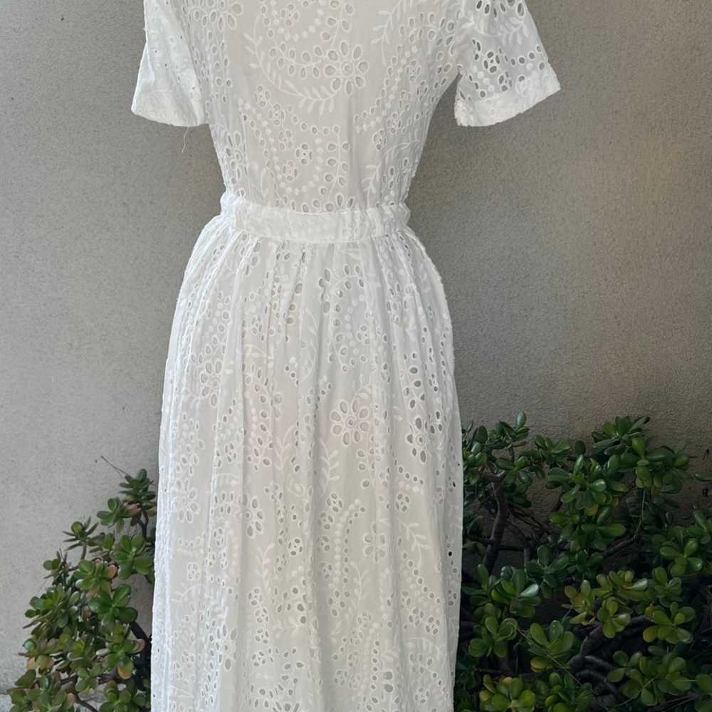 ZW Collection ZARA white dress eyelet lined pocke… - image 3