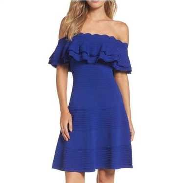 Eliza J Blue Off-the-Shoulder Ruffle Dress Size XL