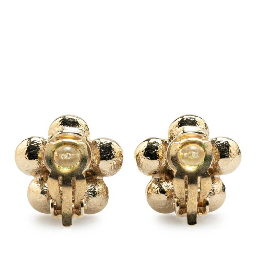 Chanel Chanel Coco Mark Flower Motif Earrings Gol… - image 2